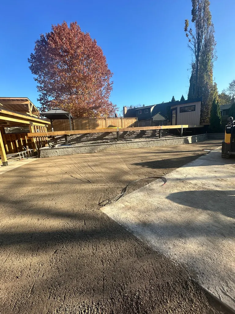 Backyard graded and levelled ahead of landscaping and hardscape work