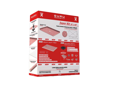 GURU SUPERKIT SQUARE 36" x 60" OFF CENTER ABS WITHOUT DRAIN - Your Builders World Inc.